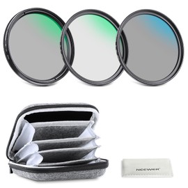 NEEWER 62mm UV/CPL/ND Lens Filter Kit with Hard Shell Storage Case, Multicoated Optical Glass & Aluminum Alloy Frame, UV + Circular Polarizer (CPL) + Neutral Density (ND4) Filter for Camera Lens