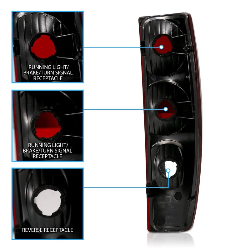 AmeriLite Red/Smoke Replacement Brake Tail Lights Set For 04-12 Chevy