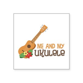 CafePress Me and My Ukulele Sticker Square Bumper Sticker Car Decal