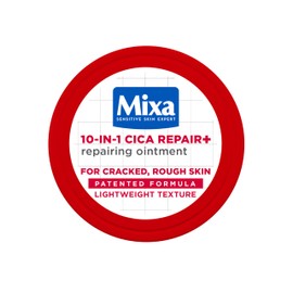 Mixa Balm, 10-in-1 Cica Repair+ Ointment, Repairing Balm for Cracked and Rough Skin, with 40% Glycerin, Urea and Allantoin, Suitable for Slugging and Foot Care, 150ml
