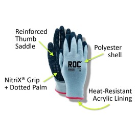 MAGID Heat Resistant Palm-Dotted Work Gloves, 12 PR, Nitrile Coated (Nitrix), Size 8/M, Silicone Free, Reusable, 13-Gauge (GP149)