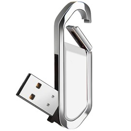 BORLTER CLAMP 64GB USB Flash Drive Portable USB Flash Drive with Keychain USB 2.0 Memory Stick for External Data Storage, White