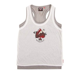Victory Motorcycle New Women's White & Grey Ace 2 Tank, Large, 286364906