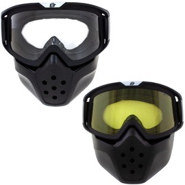 Birdz Eyewear Pelican 2 Pairs Mask Safety Goggles Fitover Black TPU Frame w/Clear & Yellow Lenses
