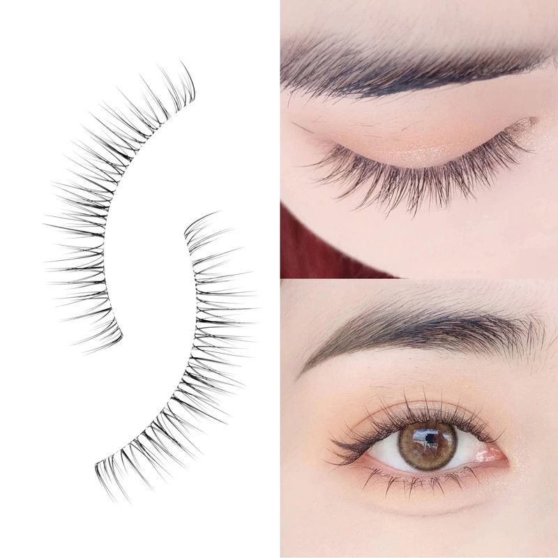Lashidol False Eyelashes, Natural, Transparent Base, Handmade, DIY at Home,