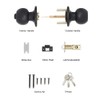 Door Knobs with Lock and Keys, Exterior/Interior Door Handle Lock