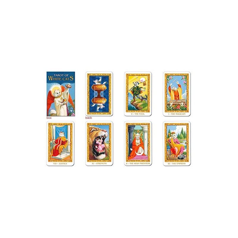 Tarot Cards, Mini Size, Divination Telling, 78 Cards, Miniature, White