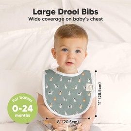 8-Pack Organic Baby Bibs for Boys, Girls - Soft Cotton Drooling and Teething Baby Bibs, Baby Girl Bibs, Baby Boy Bibs, Baby Drool Bibs for Baby Girl, Boy, Newborn Infant Bibs (Pets & Paws)