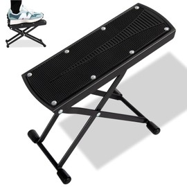 Ksvaye 6-Height Adjustable Guitar Foot Stool – Anti-Slip Rubber Base, Portable & Foldable Guitar Footrest for Guitarists, Supports Up to 70kg