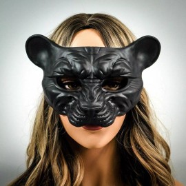 Beyond Masquerade Black Animal Leopard Cougar Cat Panther Masquerade Mask Men Women DIY Unpainted