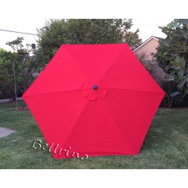 BELLRINO Patio Umbrella Canopy Top Cover Replacement RED COLOR Fit 9Ft 6-Rib Umbrella @