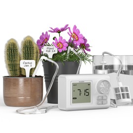 Raddy WS-64 Automatic Drip Irrigation Kit IPX4 Waterproof, Indoor Outdoor Plant Watering System for 15 Potted Plants, Programmable Water Timer with LCD Display, Rain Delay for Balcony Patio Greenhouse