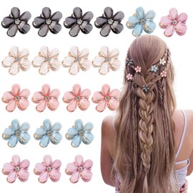 Kleine Blumen Haarspangen,20pcs Mini Diamant Blumen Hochzeit-Haarspangen Dekorative Haarspangen Braut-Haarspangen Blumen Haarnadeln für Mädchen Damen Foto,Alltag,Party,Hochzeit