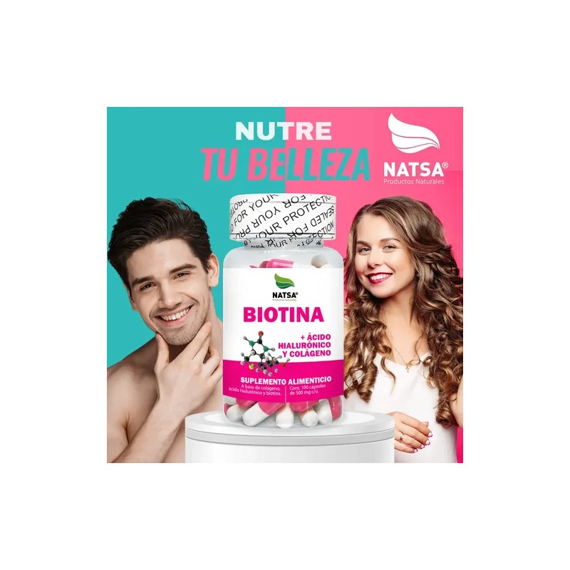 Biotina, 300 Cápsulas (3 Frascos 100 Cap C/u), Cabello, Piel