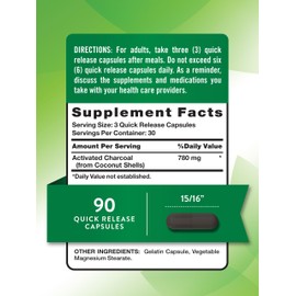 Nature's Truth Nature's Truth Activated Charcoal Capsules | 90 Count | Non-GMO & Gluten Free Supplement