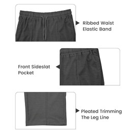 CORTUBO Men's Knit Sweatpants Lightweight Open Bottom Casual Pants Drawstring Jogger Yoga Pants with Pockets Black L