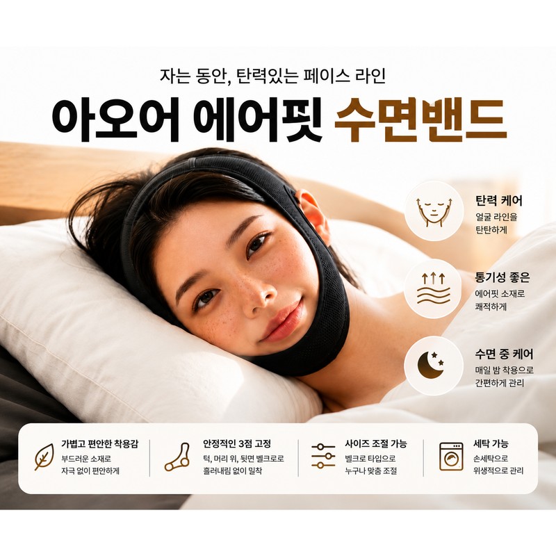 아오어 에어핏 입벌림방지 수면밴드 코골이 방지 턱밴드 Aoer Air Fit