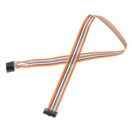 MECCANIXITY 1 Pcs IDC Rainbow Wire Flat Ribbon Cable FC-Female to 14P 19.6 Inch Length 2.54mm Pitch Breadboard Jumper Wires for Electronic Projects