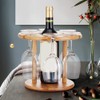 Bamboo Wine Glass Rack Holder Cup Hanging Shelf Organizer for