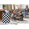 19.7 Inch Round Laundry Hamper Black Check Laundry Basket Fabric