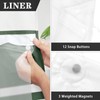 Nesphy No Hook Green Shower Curtain with Snap-in PEVA Liner