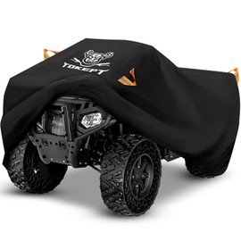 Tokept ATV Cover, Waterproof Heavy Duty 4 Wheeler Cover Quad Cover All Season Weather Proof Outdoor UV Protection for 57 Inch Polaris Kawasaki Yamaha Suzuki Honda (Black Small)