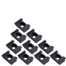 Set of 10 Post Clips for Double Rod Mat Fence, Anthracite, Plastic, Support Stand, Mat Holder, Clamp, Clamping Plates, for Attaching Grid Mats to 4 x 6 cm Fence Posts