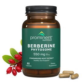 Prominent Nutrition Berberine Phytosome Supplement, Healthy Gut Support, 550 mg, 60 Count