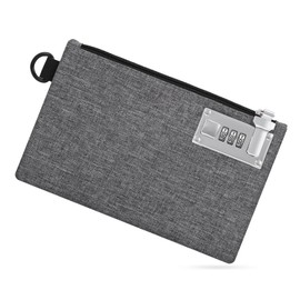 Brifit Wallet with Combination Lock, 20.6 x 13.3 cm, Waterproof Money Bag with Lock, Small Wallet Cash Protection Bag, Case Bag Container for Documents, Passport, Bank File, Money Valuables