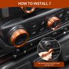 PDKLIN for Silverado Center Console Knob Cover Trim Ring Orange