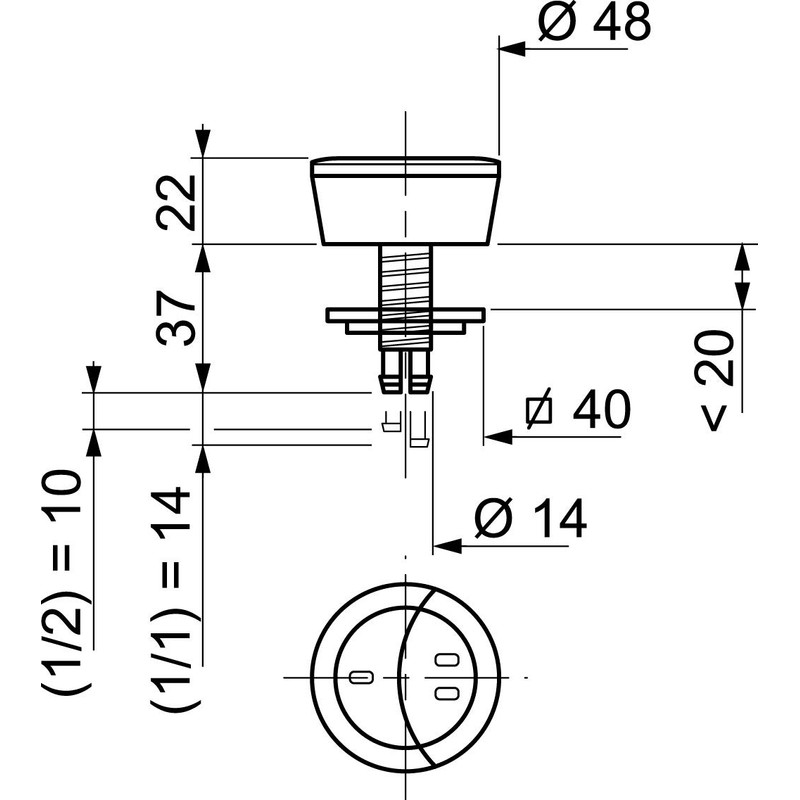 Wirquin M19368 – Dual Push Button, Toilet Flushing Button bp008 par mw2, Circular