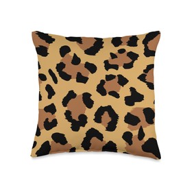 Cheetah Leopard Spots Animal Pattern Design Big Cheetah Spots Leopard Pattern Animal Print Biege Throw Pillow, 16x16, Multicolor