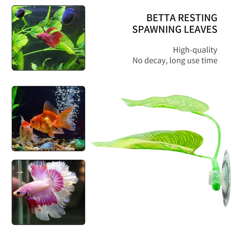 4pcs Betta Fish Leaf Pad, Betta Leaf Hammocks with Suction