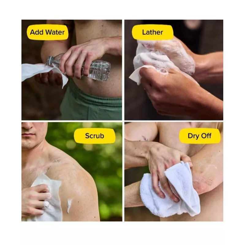 Skunky No Rinse Bathing Wipes, Cleans Without a Shower, Fast