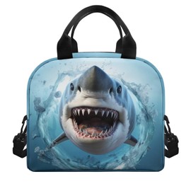 HELLHERO Shark Lunch Bag for Kids Teens Girls Boys Insulated Lunch Box Handbag Adult Practical Lunch Box Thermal Lunch Box Organizer School Office Camping Beach