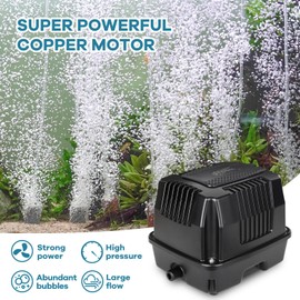 hygger Pond Aerator Linear Air Pump Powerful Quiet Commercial Tank Air Pump Pond Pump for Pond Aeration Waste Treatment Septic Fish Farm Hydroponic Aquarium Seafood Restaurant