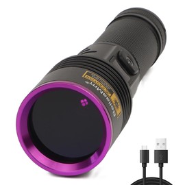 BellaaMm 365nm UV Flashlight Rechargeable Blacklight Flashlights Powerful 4-CORE 365 nm UV Light Black Light Flashlight for Scorpion, Pet Urine Detection, Rocks and Minerals, Resin Curing
