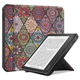 Gylint Kobo Libra 2 2021 Origami Case, The Thinnest and Lightest Leather Smart Cover Case for New Kobo Libra 2 7'' 2021 Release with Auto Wake Sleep Feature Mandala