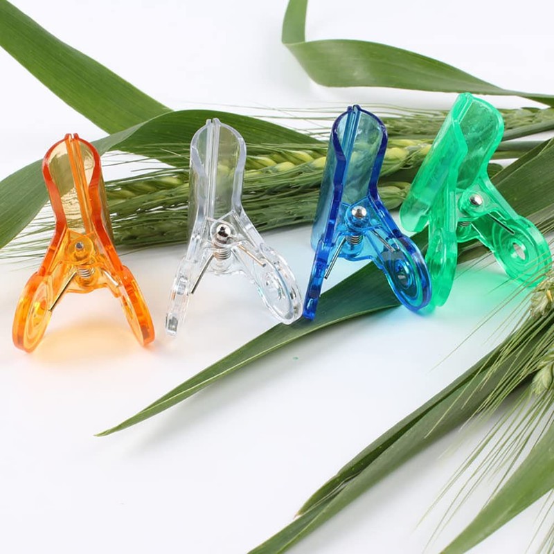 12 Pcs Translucent Plastic Binder Paper Clips Colorful File Clamps