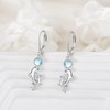 KZX Dolphin Earrings Sterling Silver Moonstone Dolphin Dangle Drop Earrings
