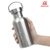 Uninsulated Stainless Steel Water Bottle, Single Wall, with Carrying Loop,