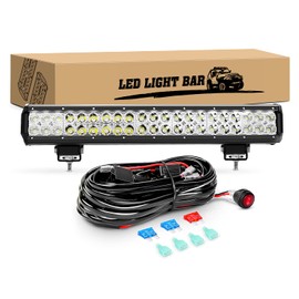 GOOACC 20 Inch 126W Led Light Bar Spot Flood Combo Driving Lighting Off Road Lights Led Lamp Working Light with 16AWG Wiring Harness for Truck Golf Cart SUV ATV UTV Boat, 2 Years Warranty
