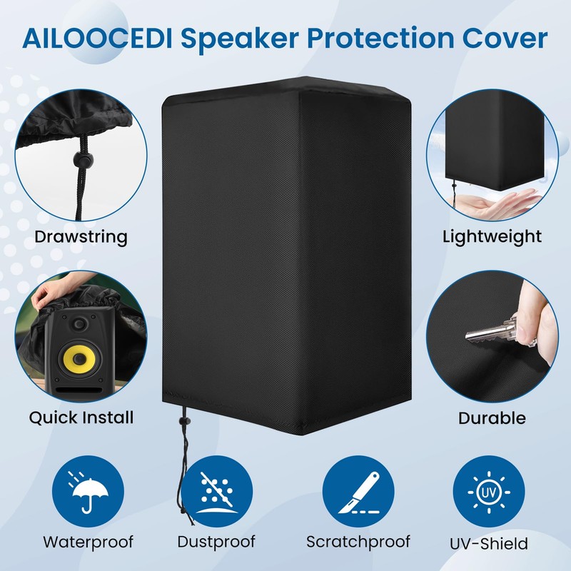 2 Pack Speaker Covers 15 Inch Waterproof Oxford Fabric Outdoor