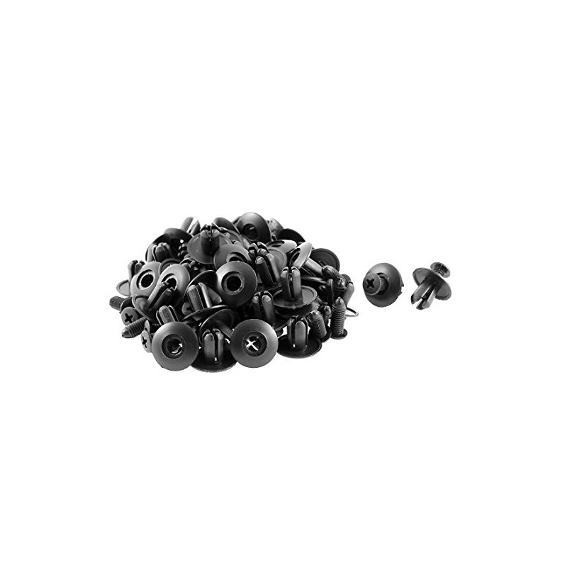 uxcell 50 Pcs 20mm x 9mm Black Plastic Rivet Engine