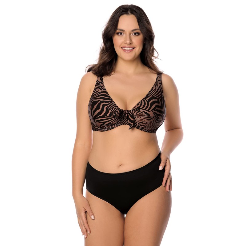 VIVISENCE Bikini Bra Women's Swimwear Soft Cups Striped Adjustable EU