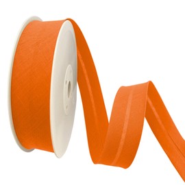 TEXTEX = 40mm Wide Bias Binding. 50% Cotton and 50% Polyester. Piece of 10m - (Orange)