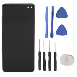 Yoidesu para S10 Plus Reemplazo de Pantalla de Teléfono con Marco, Pantalla TFT LCD Conjunto de Digitalizador de Pantalla Táctil con Huella Digital, Kit de Herramientas de