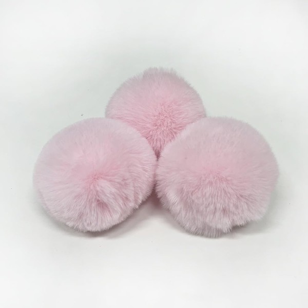 Pack of 10 Faux Fur Pompoms 6 cm Faux Fur Pompom Pom Ball DIY Fur Pom Poms for Women Girls Bag Hats Pendants Decoration Key Chain Charms Knitted Hat Accessories - Light Pink