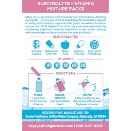 The Dry Eye Drink L Hidratación Definitiva Para Ojos Secos L Paquetes De Polvo De Electrolitos Sin Azúcar L Mezclado Con Vitaminas, Té Verde, Cúrcuma,