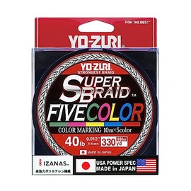 Yo-Zuri YZ-SB-40LB-5C-330YD: Superbraid Five Color 330Yds 40Lbs, (5 Color)